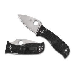 Couteau Spyderco Lil Temperance 3 Lightweight Lame Serr Acier VG10 Manche FRN Compress Lock Japan SC69SBK3 - Livraison Gratuite