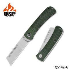 Couteau QSP Hedgehog Green Manche Micarta Lame Acier 14C28N Slip Joint QS142A - Livraison Gratuite