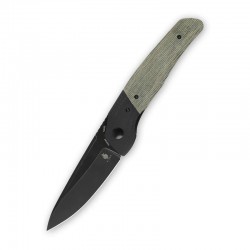 Couteau Kizer Cutlery Assassin In-Yan Flipper Green Lame Acier N690 Manche Micarta/G10 Clip IKBS KIV4573N1 - Livraison Gratuite