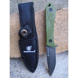 Lot de 2 Couteau Tactical Backup SMITH&WESSON HRT OD Green Lame Acier Inox Etui Nylon SWP1189666 - Livraison Gratuite