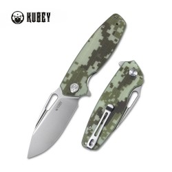 Couteau Kubey Tityus Camo Lame Acier D2 Bead Blasted Manche G10 IKBS Linerlock Clip KUB322K - Livraison Gratuite