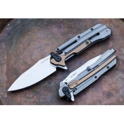 Couteau Kershaw Frontrunner Lame Acier D2 Manche Acier IKBS Framelock Clip KS2039 - Livraison Gratuite