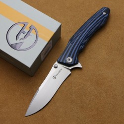 Couteau Maxace Zealot III Black/Blue Lame Acier 10Cr15 IKBS G10 Handle Linerlock Clip MAXMZ302 - Livraison Gratuite