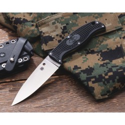 Couteau Spyderco Enuff 2 Lame Acier VG-10 Plain Manche FRN Etui Polymer Made In Japan SCFB31PBK2 - Livraison Gratuite