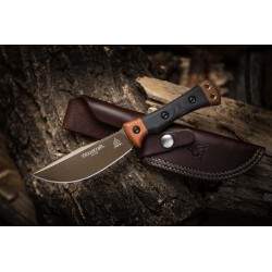 Couteau TOPS Woodcraft Manche Micarta Lame Acier Carbone 1095 Etui Cuir Made USA TPWC01 - Livraison Gratuite