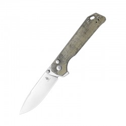 Couteau Kizer Begleiter XL Green Manche Micarta Lame Acier 154CM Button Lock IKBS Linerlock Clip KIV5458C2 - Livraison Gratuite