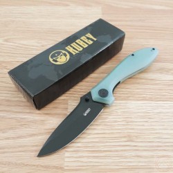 Couteau Kubey Ruckus Jade Manche G10 Lame Acier AUS-10 IKBS Linerlock Clip KUB314C - Livraison Gratuite 