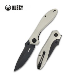 Couteau Kubey Ruckus Tan Manche G10 Lame Acier AUS-10 IKBS Linerlock Clip KUB314D - Livraison Gratuite 