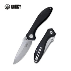 Couteau Kubey Ruckus Black Manche G10 Lame Acier AUS-10 IKBS Linerlock Clip KUB314F - Livraison Gratuite 