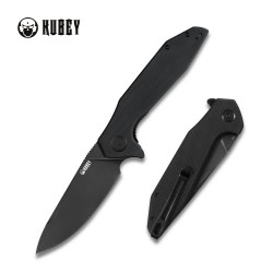 Couteau Kubey Nova Black Manche G10 Lame Acier D2 Blackwash IKBS Linerlock Clip KUB117B - Livraison Gratuite