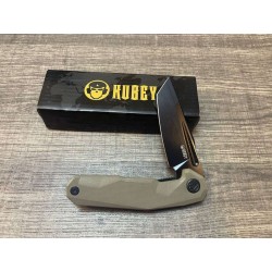 Couteau Kubey Carve Nest Tan Manche G10 Lame Tanto Blackwask Acier D2 IKBS Linerlock Clip KUB237C - Livraison Gratuite