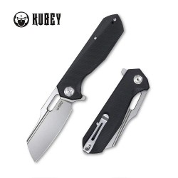 Couteau Kubey Atlas Black Manche G10 Lame Tanto Reverse BB Acier 14C28N IKBS Linerlock Clip KUB328A - Livraison Gratuite