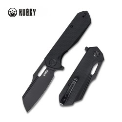 Couteau Kubey Atlas Black Manche G10 Lame Tanto Reverse Black Acier 14C28N IKBS Linerlock Clip KUB328C - Livraison Gratuite