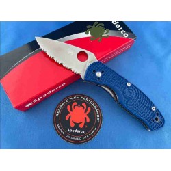 Couteau Spyderco Persistence Lightweight Lame Acier S35VN Serr Manche FRN Blue Linerlock Clip SC136SBL - Livraison Gratuite