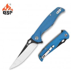 Couteau QSP Gavial Blue Manche G10 Lame Acier D2 IKBS Linerlock Clip QS126A - Livraison Gratuite