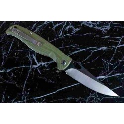 Couteau QSP Gavial Green Manche G10 Lame Acier D2 IKBS Linerlock Clip QS126B - Livraison Gratuite