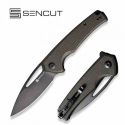 Couteau Sencut Mims Green Manche Micarta Lame Acier 9Cr18MoV IKBS Linerlock Clip S210133 - Livraison Gratuite