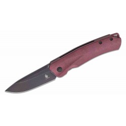 Couteau Kizer Agressor Burgundy Lame Acier CPM-3V Manche Richlite Linerlock Clip KIV3629A1 - Livraison Gratuite