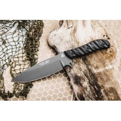 Couteau Tops Silent Hero 03 Lame Acier Carbone 1095 Manche Micarta Etui Cuir Made In USA TPHERO03C - Livraison Gratuite