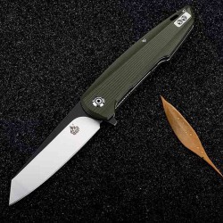 Couteau QSP Phoenix Green Lame Acier D2 Manche G10 IKBS Linerlock Clip QS108B - Livraison Gratuite