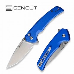 Couteau Sencut Serene Blue Lame Drop Point D2 Manche Aluminum IKBS Button Lock Clip S21022B4 - Livraison Gratuite