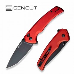 Couteau Sencut Serene Red Lame Drop Point D2 Manche Aluminum IKBS Button Lock Clip S21022B2 - Livraison Gratuite