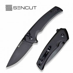 Couteau Sencut Serene Black Lame Drop Point D2 Manche Aluminum IKBS Button Lock Clip S21022B1 - Livraison Gratuite