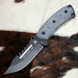 Couteau Tops Steel Eagle Hunter Point Saw Lame Acier Carbone 1095 Manche Micarta Etui Kydex USA TPSE105C - Livraison Gratuite