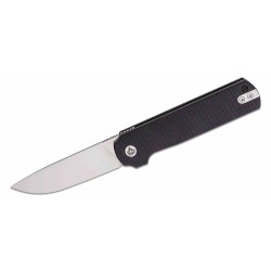 Couteau QSP Lark Black G10 Lame Acier 14C28N Satin IKBS Linerlock Clip QS144A - Livraison Gratuite