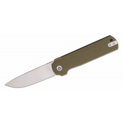 Couteau QSP Lark Green Manche G10 Lame Acier 14C28N Satin IKBS Linerlock Clip QS144C - Livraison Gratuite