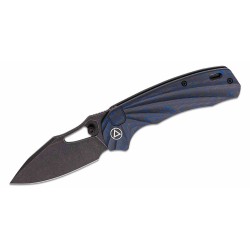 Couteau QSP Hornbill Blue Lame Acier S35VN Black Manche Fibre de Carbone IKBS Linerlock Clip QS146B2 - Livraison Gratuite