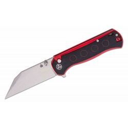 Couteau QSP Swordfish Black/Red Lame Wharncliffe Acier 14C28N Manche G10 IKBS Button Lock Clip QS149A1 - Livraison Gratuite