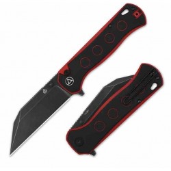 Couteau QSP Swordfish Black/Red Lame Wharncliffe Black Acier 14C28N Manche G10 IKBS Button Lock QS149A2 - Livraison Gratuite