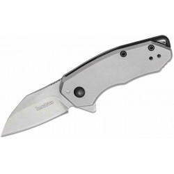 Couteau Kershaw Rate A/O Lame Wharncliffe Acier 8Cr13MoV Manche Acier Framelock Clip KS1408 - Livraison Gratuite