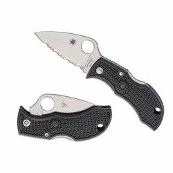 Couteau Spyderco Manbug Lame Acier VG10 Leaf Shaped Serrated Manche FRN Lockback Japan SCMBKLFS - Livraison Gratuite