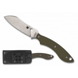 Couteau Spyderco Stok Drop Point Lame Acier 8Cr13MoV Manche OD Green G10 Etui Boltaron SCFB50GPOD - Livraison Gratuite