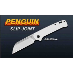 Couteau QSP Penguin Slip Joint White Lame Acier 14C28N Manche G10 QS130SJA - Livraison Gratuite