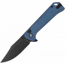 Couteau QSP Knife Grebe Blue Lame Acier 14C28N Manche Micarta IKBS Button Lock Clip QS147B2 - Livraison Gratuite