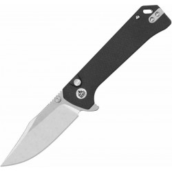 Couteau QSP Knife Grebe Black Lame Acier 14C28N Manche G10 IKBS Button Lock Clip QS147C1 - Livraison Gratuite