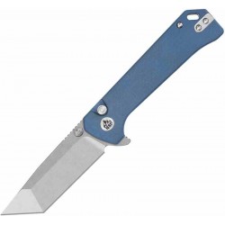 Couteau QSP Knife Grebe Blue Lame Tanto Acier 14C28N Manche Micarta IKBS Button Lock Clip QS148B1 - Livraison Gratuite