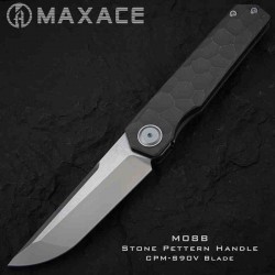 Couteau Maxace Racoon Dog CPM S90V Blade Dark stonewash Titanium Handle Framelock Clip MAXM08B - Livraison Gratuite