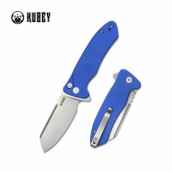 Couteau Kubey Creon Blue Button Lock Lame Acier AUS-10 Manche G10 IKBS Clip KUB336C - Livraison Gratuite