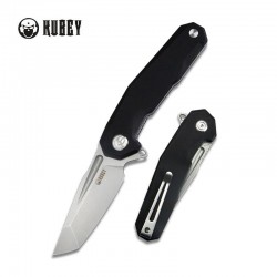 Couteau Kubey Carve Black Tactical Tanto AUS-10 Blade G10 Handle IKBS Linerlock Clip KUB237G - Livraison Gratuite