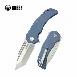 Couteau Kubey Bravo One Blue Manche G10 Lame Acier AUS-10 Bead Blast IKBS Linelock Clip KUB318E - Livraison Gratuite