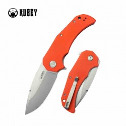 Couteau Kubey Bravo One Orange Manche G10 Lame Acier AUS-10 Bead Blast IKBS Linelock Clip KUB319B - Livraison Gratuite