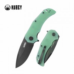 Couteau Kubey Bravo One Jade Manche G10 Lame Acier AUS-10 Blackwash IKBS Linelock Clip KUB319C - Livraison Gratuite