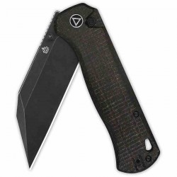 Couteau QSP Swordfish Brown Lame Wharncliffe Acier 14C28N Manche Micarta IKBS Button Lock Clip QS149C2 - Livraison Gratuite