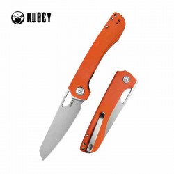 Couteau Kubey Elang Orange Manche G10 Lame Acier AUS-10 Bead Blasted IKBS Linelock Clip KUB365A - Livraison Gratuite