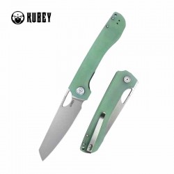 Couteau Kubey Elang Jade Manche G10 Lame Acier AUS-10 Bead Blasted IKBS Linelock Clip KUB365C - Livraison Gratuite