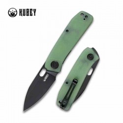 Couteau Kubey Hyde Jade Manche G10 Lame Acier Sandvik 14C28N Darkwashed IKBS Linelock Clip KUB2104C - Livraison Gratuite